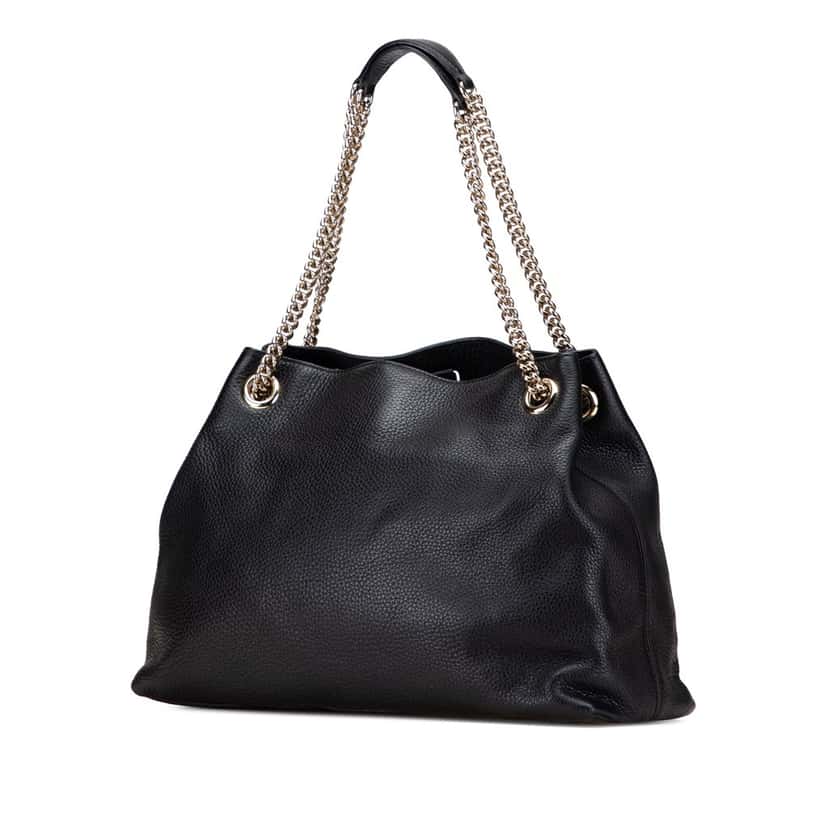 Gucci Medium Leather Soho Chain Tote Black Leather Good condition - Back View