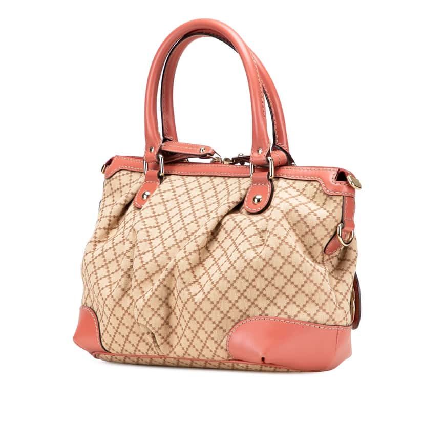 Gucci Diamante Canvas Sukey Satchel Brown Canvas Very good condition - Back View