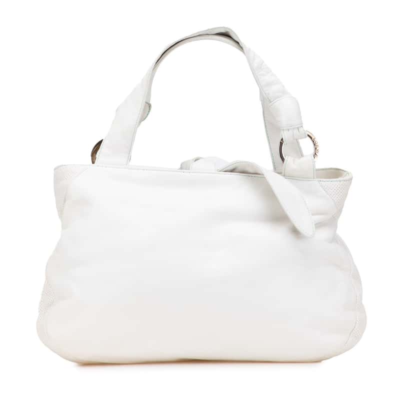Loewe Leather Handbag White Leather Good condition - Front View