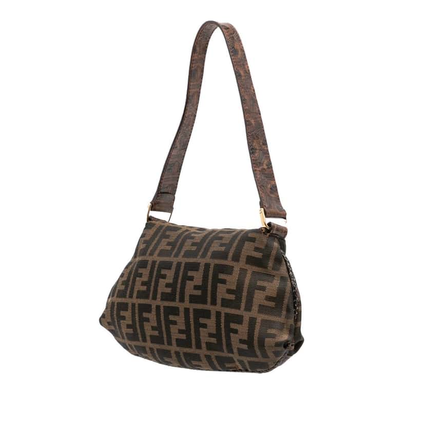 Fendi Zucca Canvas Spy Pochette Brown Canvas Good condition - Back View