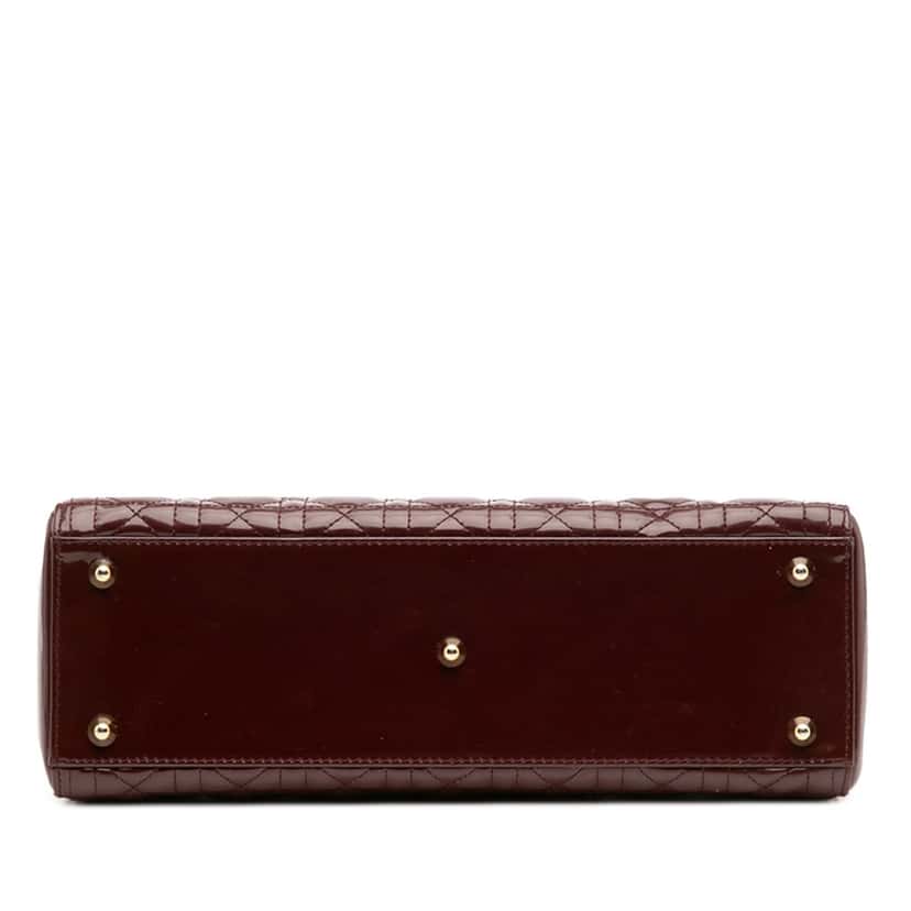 Dior Large Patent Cannage Lady Dior Red Leather Good condition - Inside View