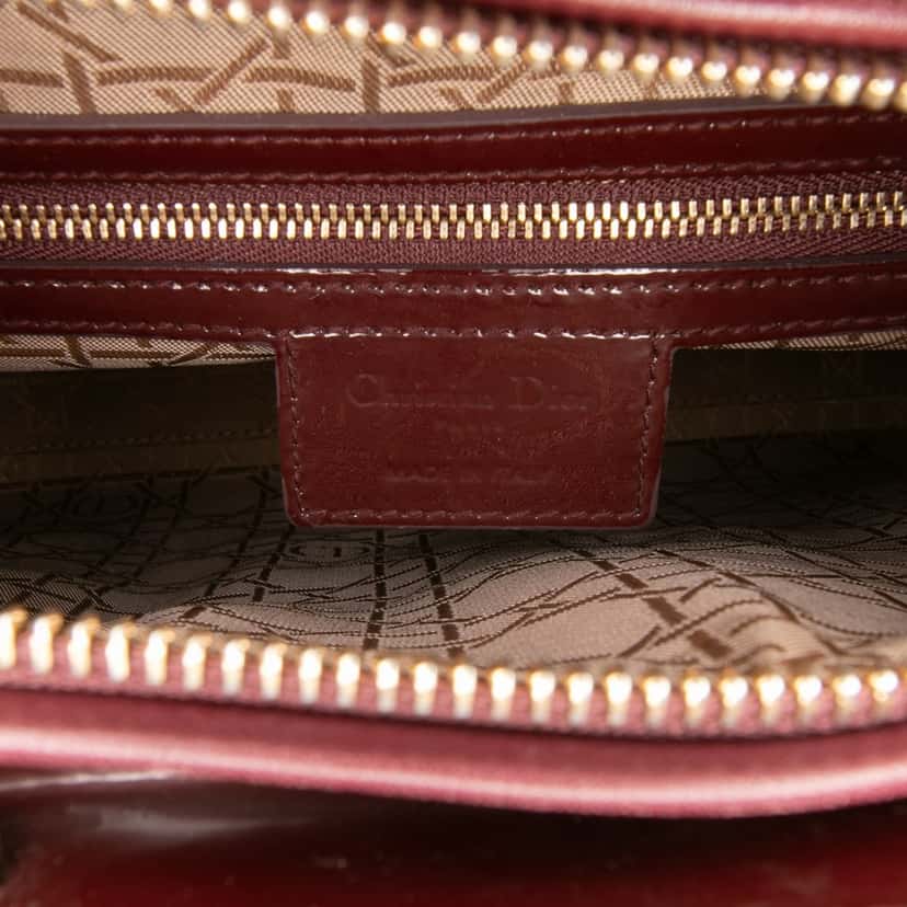 Dior Large Patent Cannage Lady Dior Red Leather Good condition - Box View