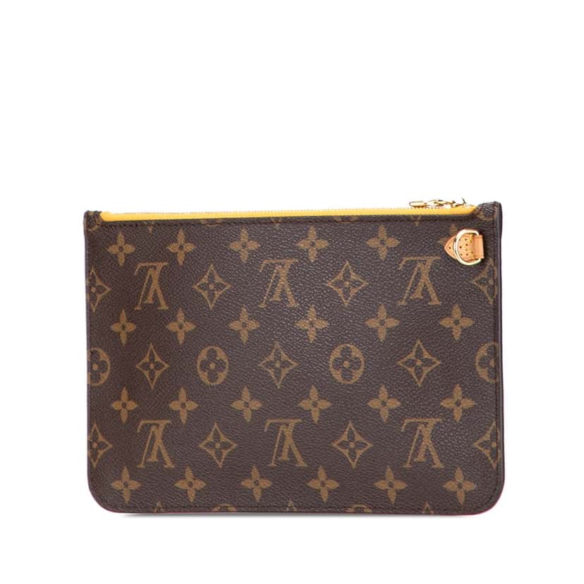 Louis Vuitton Monogram Neverfull Pouch Brown Canvas Good condition - Back View