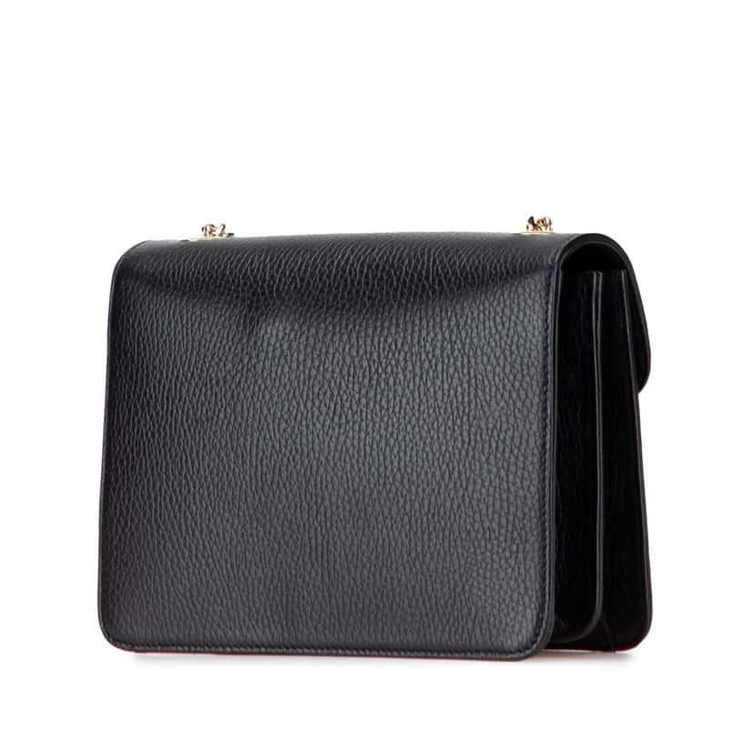 Gucci Small Dollar Calfskin Interlocking G Crossbody Black Leather Very good condition - Back View