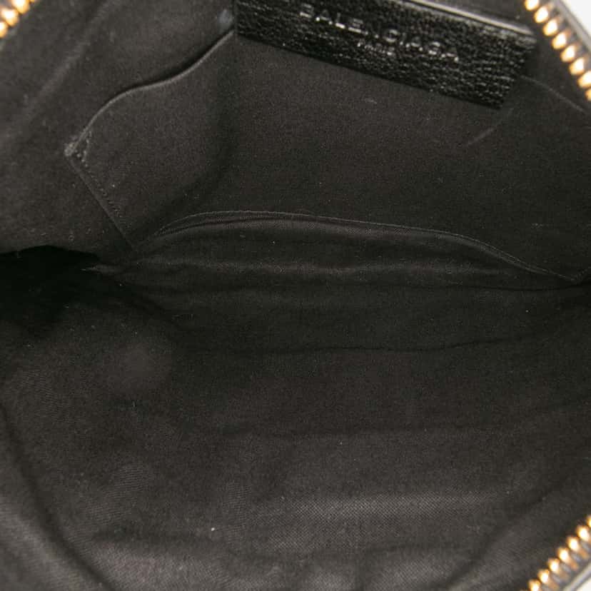 Balenciaga Chevre Motocross Metallic Edge Clutch Black Leather Good condition - Model View