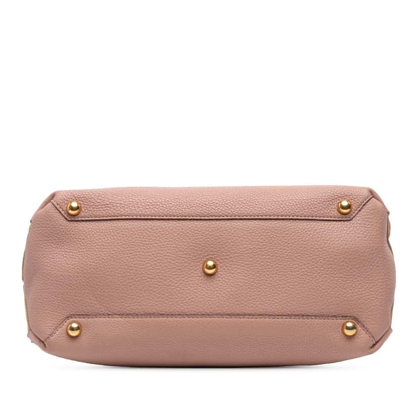 Burberry Medium Leather and House Check Banner Satchel Pink Leather Good condition - Inside View