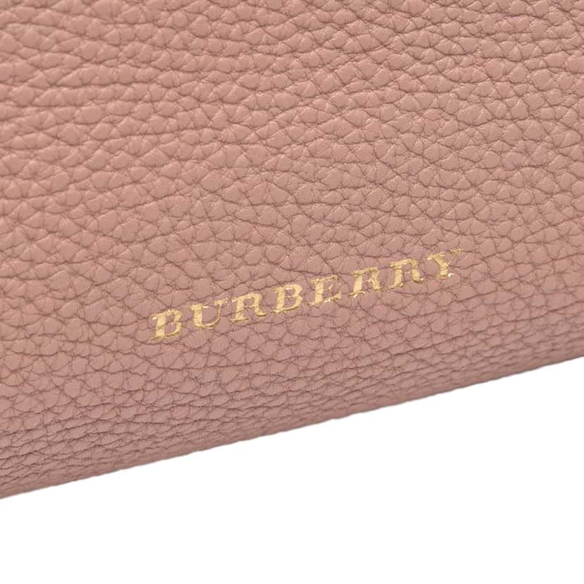 Burberry Medium Leather and House Check Banner Satchel Pink Leather Good condition - Box View