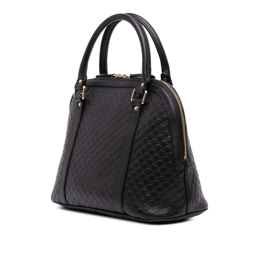 Gucci Medium Microguccissima Dome Satchel Black Leather Good condition - Back View