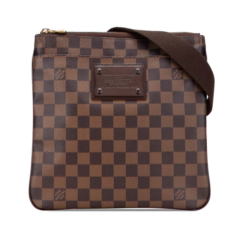 Louis Vuitton Damier Ebene Brooklyn Pochette Brown Canvas Very good condition - Front View
