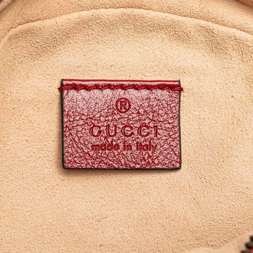 Gucci Mini GG Marmont Matelasse Leather Round Crossbody Red Leather Good condition - Box View