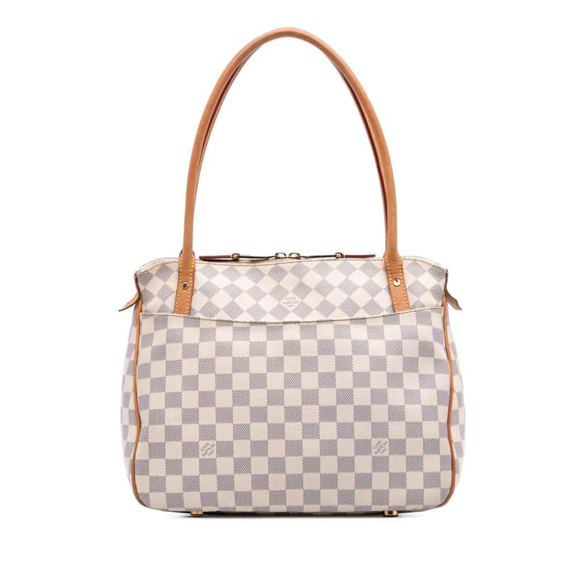 Louis Vuitton Damier Azur Figheri PM White Canvas Fair condition - Front View