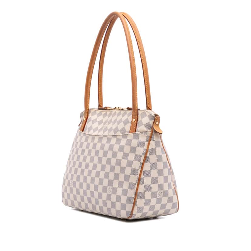 Louis Vuitton Damier Azur Figheri PM White Canvas Fair condition - Back View