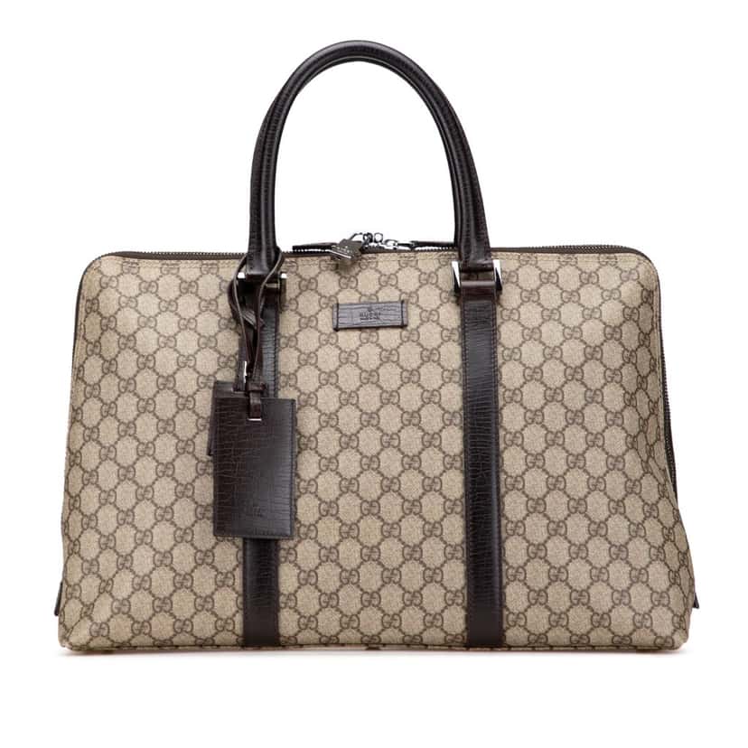 Gucci GG Supreme Business Bag Brown Canvas Good condition - Front View