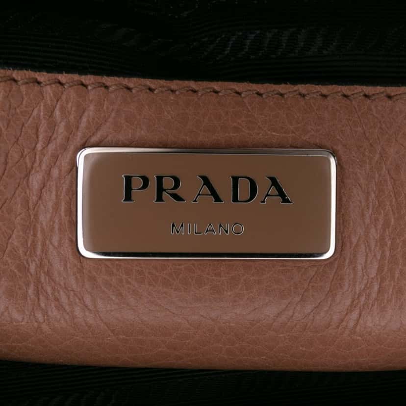 Prada Glace Calf Twin Pocket Satchel Brown Leather Good condition - Box View