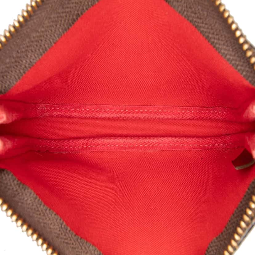 Louis Vuitton Damier Ebene Mini Pochette Accessoires Brown Canvas Good condition - Model View