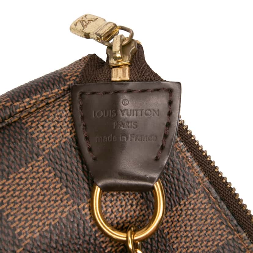 Louis Vuitton Damier Ebene Mini Pochette Accessoires Brown Canvas Good condition - Box View