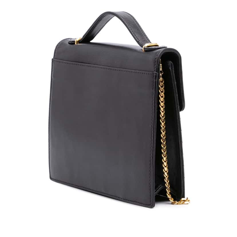 Celine Leather Satchel Black Leather Good condition - Back View