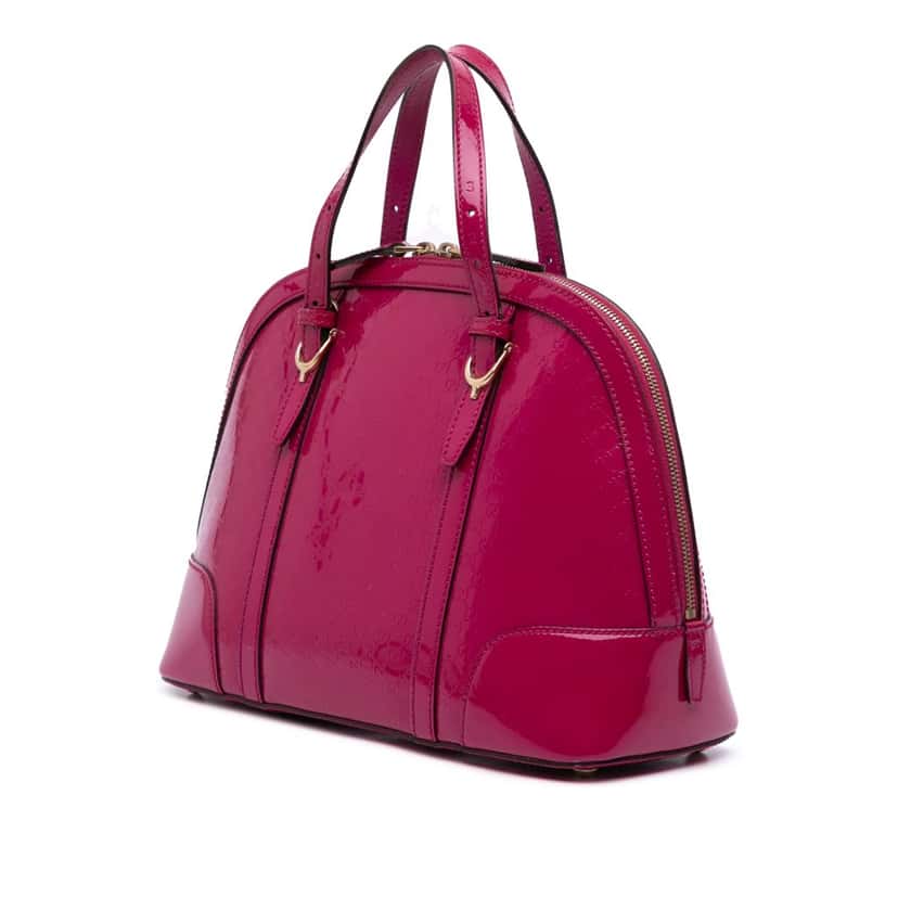 Gucci Medium Microguccissima Patent Nice Dome Satchel Pink Leather Good condition - Back View