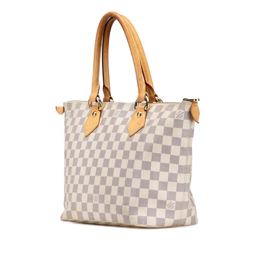 Louis Vuitton Damier Azur Saleya PM White Canvas Good condition - Back View