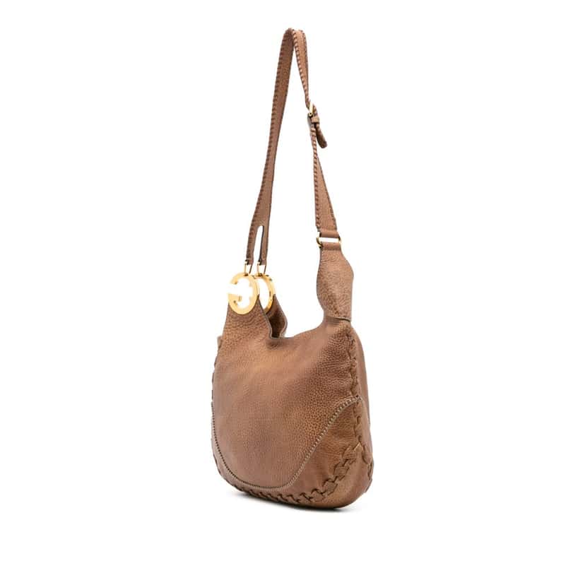 Gucci Leather Charlotte Shoulder Bag Brown Leather Good condition - Back View
