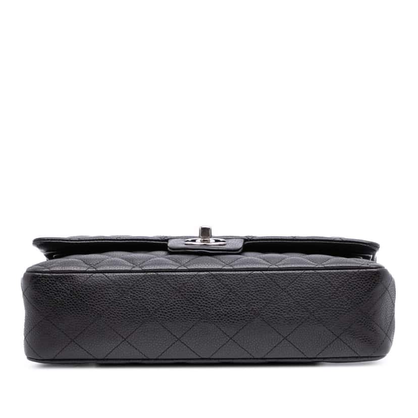 Chanel Medium Classic Caviar Double Flap Black Leather Good condition - Inside View