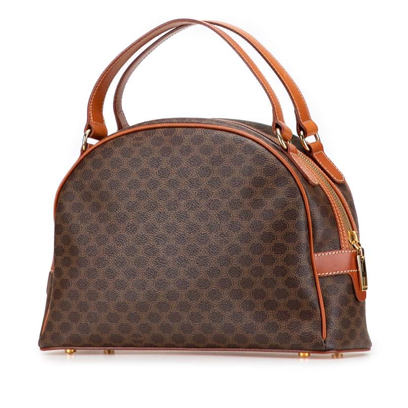 Celine Macadam Coated Canvas Dome Handbag Brown Canvas Good condition - Back View