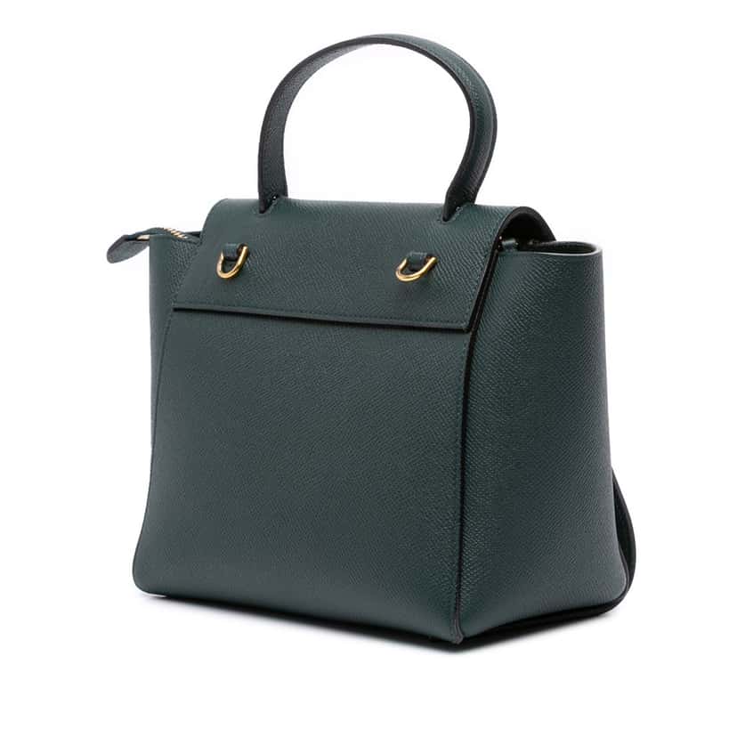 Celine Nano Grained Calfskin Belt Bag Green Leather Good condition - Back View