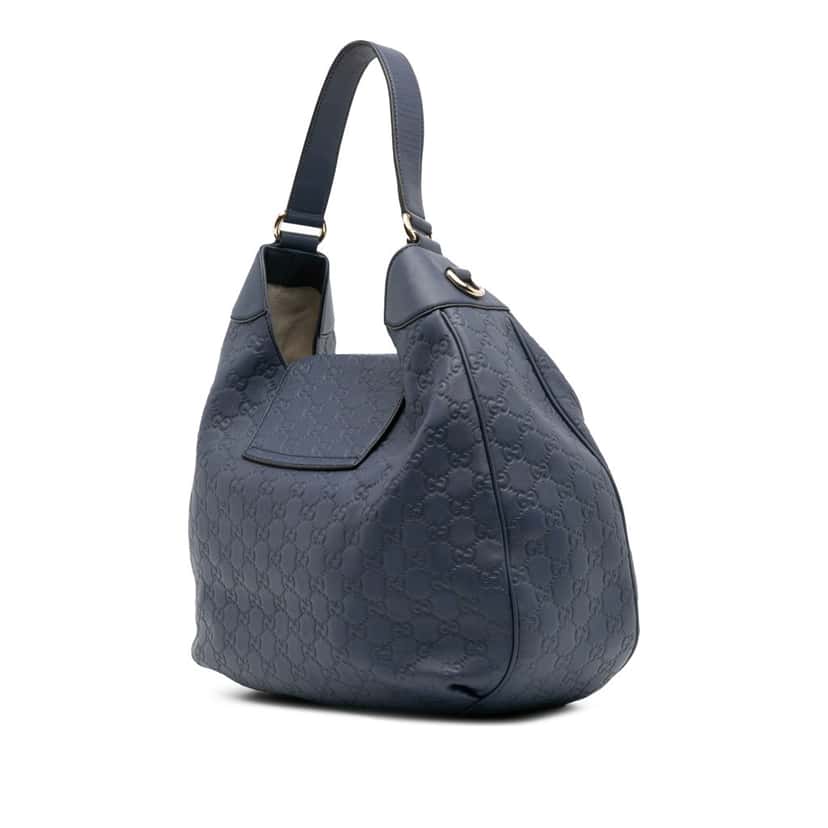 Gucci Medium Guccissima Emily Satchel Blue Leather Good condition - Back View