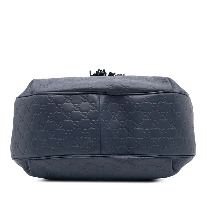 Gucci Medium Guccissima Emily Satchel Blue Leather Good condition - Inside View