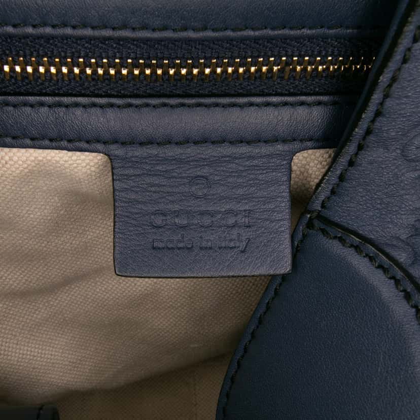 Gucci Medium Guccissima Emily Satchel Blue Leather Good condition - Box View