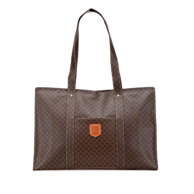 Celine Macadam Coated Canvas Tote Brown Canvas Good condition - Front View