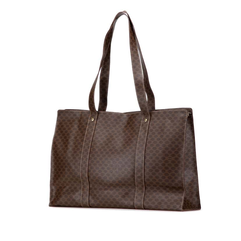 Celine Macadam Coated Canvas Tote Brown Canvas Good condition - Back View