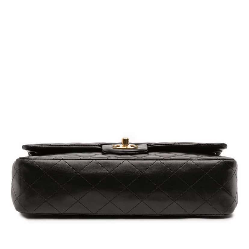 Chanel Medium Classic Lambskin Double Flap Black Leather Good condition - Inside View
