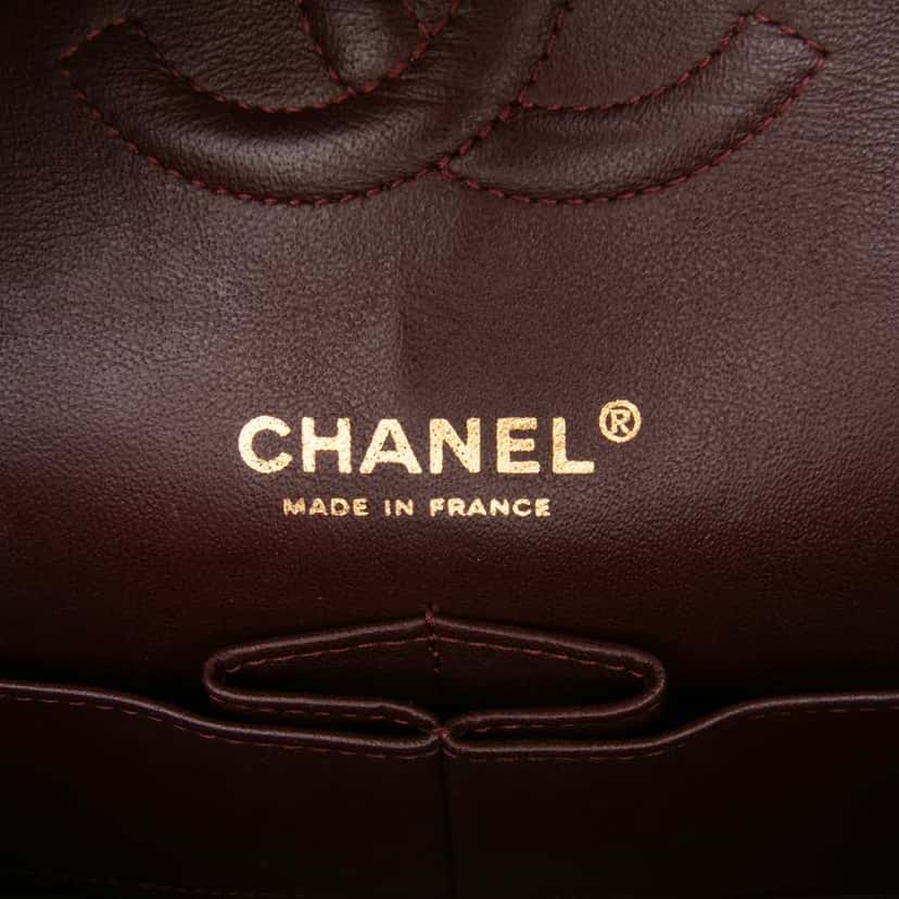 Chanel Medium Classic Lambskin Double Flap Black Leather Good condition - Box View