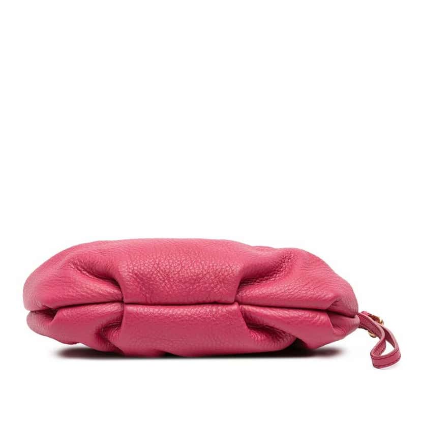 Prada Vitello Daino Wristlet Clutch Pink Leather Good condition - Inside View