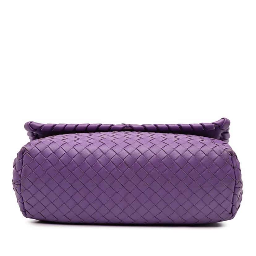 Bottega Veneta Small Nappa Intrecciato Olimpia Crossbody Purple Leather Good condition - Inside View