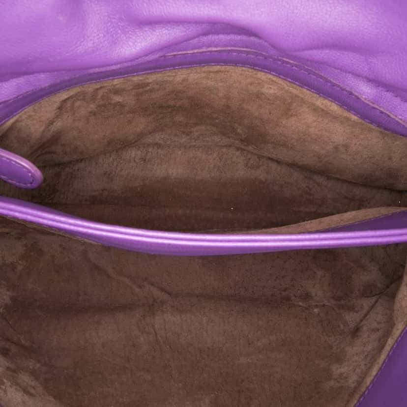 Bottega Veneta Small Nappa Intrecciato Olimpia Crossbody Purple Leather Good condition - Model View