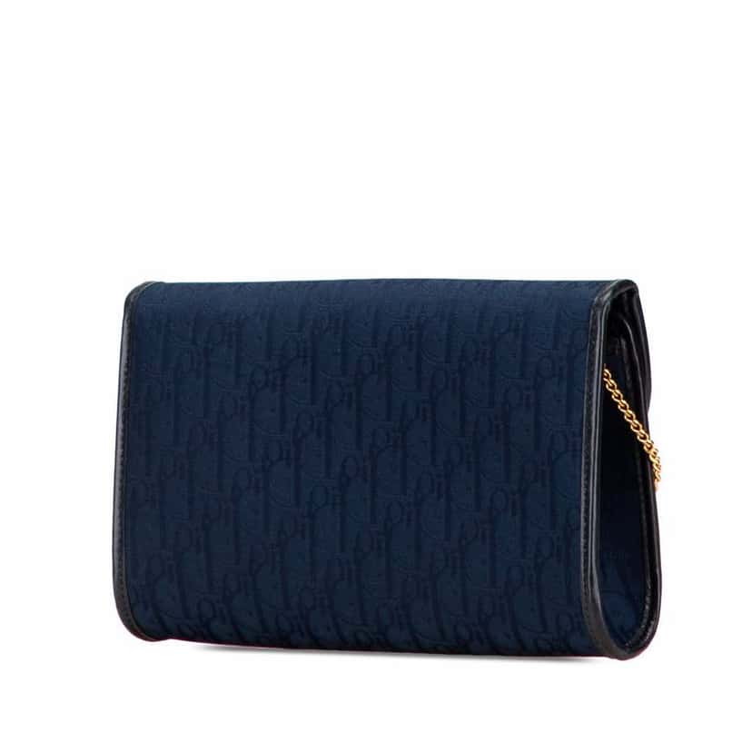 Dior Diorissimo Trotter Canvas Chain Crossbody Blue Canvas Good condition - Back View