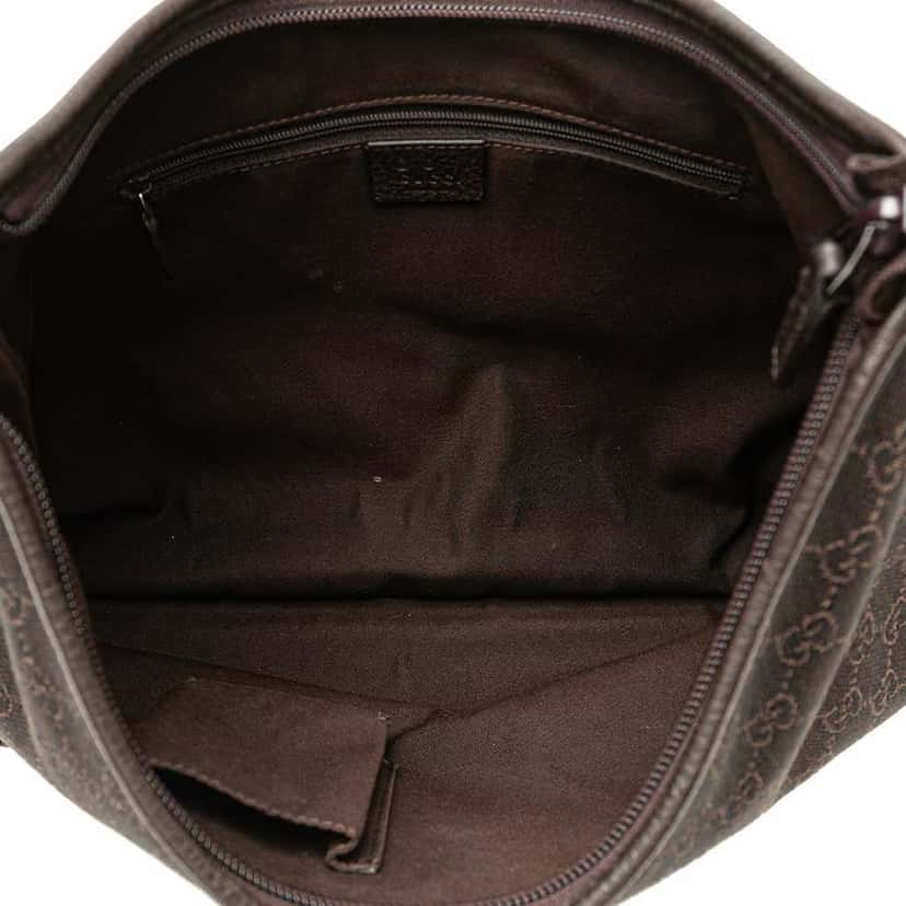 Gucci GG Denim Abbey D Ring Shoulder Bag Brown Denim Good condition - Model View