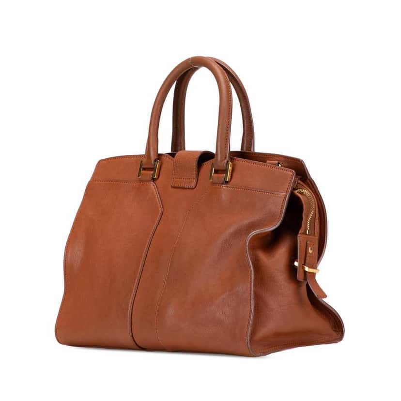 Yves Saint Laurent Small Sheepskin Cabas Chyc Satchel Brown Leather Good condition - Back View