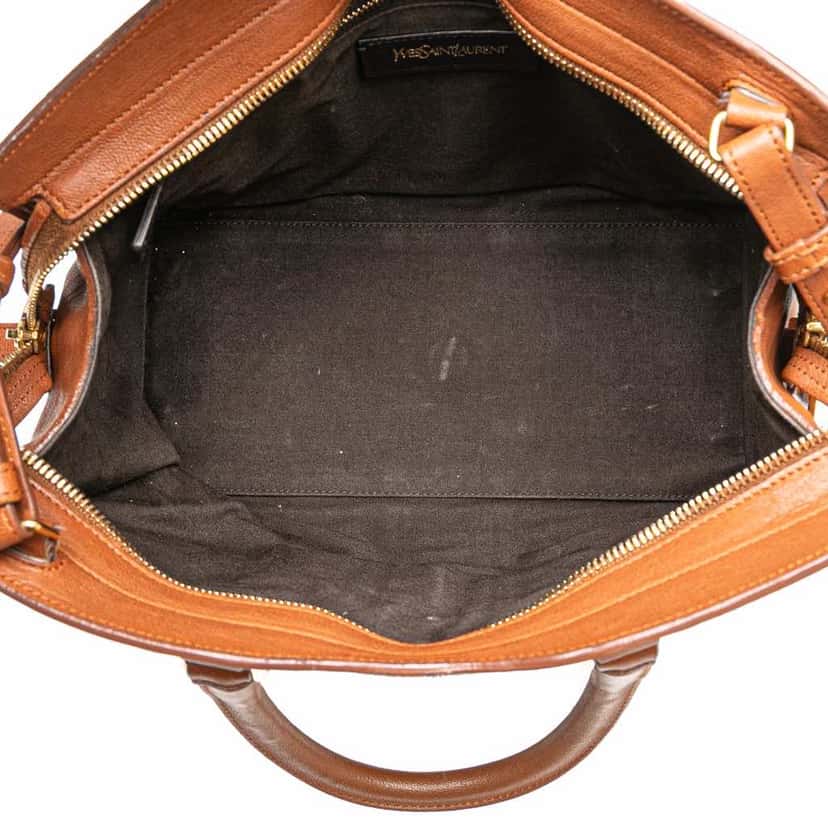 Yves Saint Laurent Small Sheepskin Cabas Chyc Satchel Brown Leather Good condition - Model View