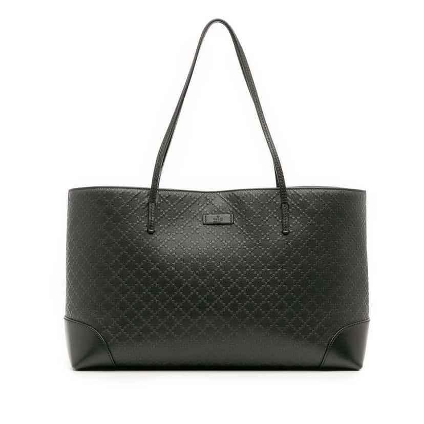 Gucci Leather Diamante Bright Hilary Lux Tote Black Leather Good condition - Front View