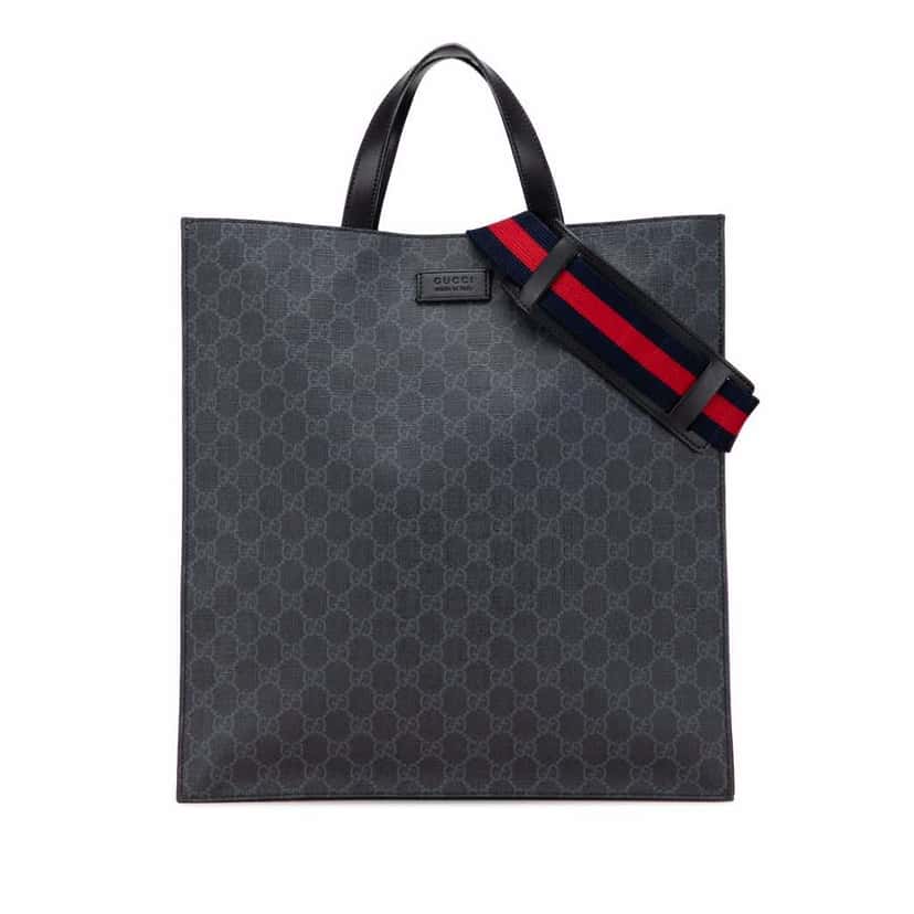 Gucci GG Supreme Convertible Soft Tote Black Canvas Good condition - Front View