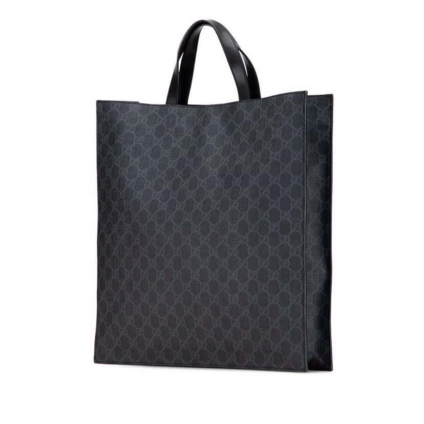 Gucci GG Supreme Convertible Soft Tote Black Canvas Good condition - Back View