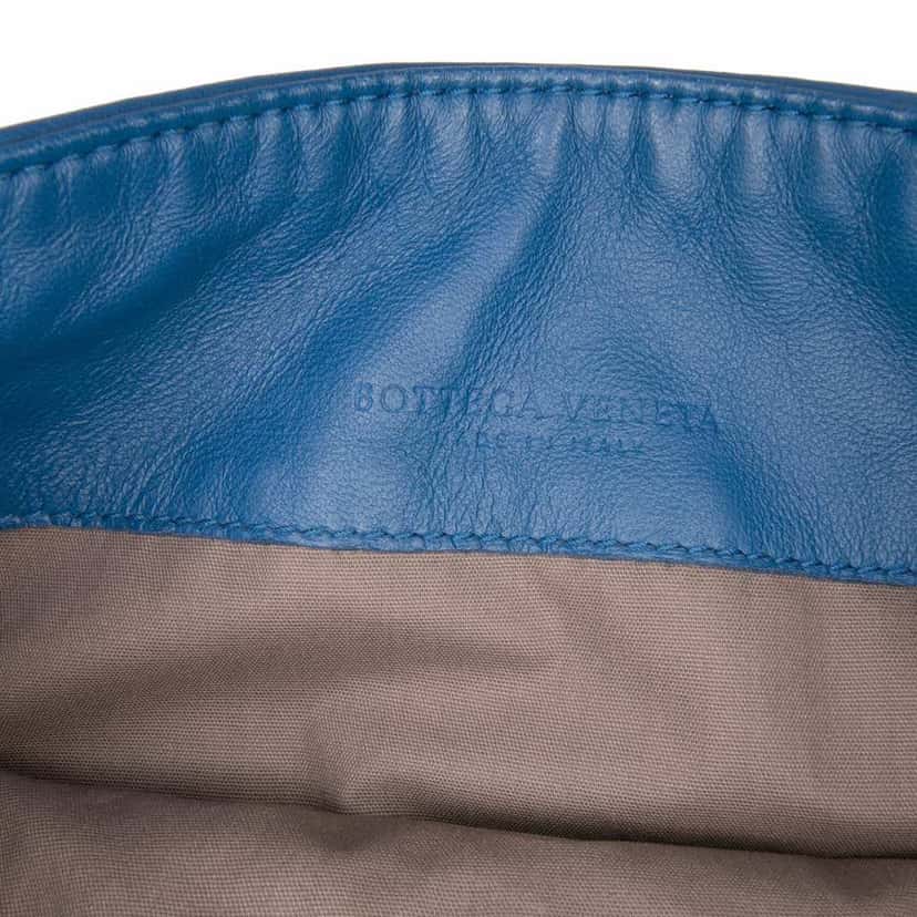 Bottega Veneta Nappa Intrecciato Crossbody Blue Leather Good condition - Box View