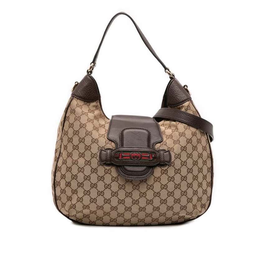 Gucci GG Canvas Dressage Hobo Brown Canvas Fair condition - Front View