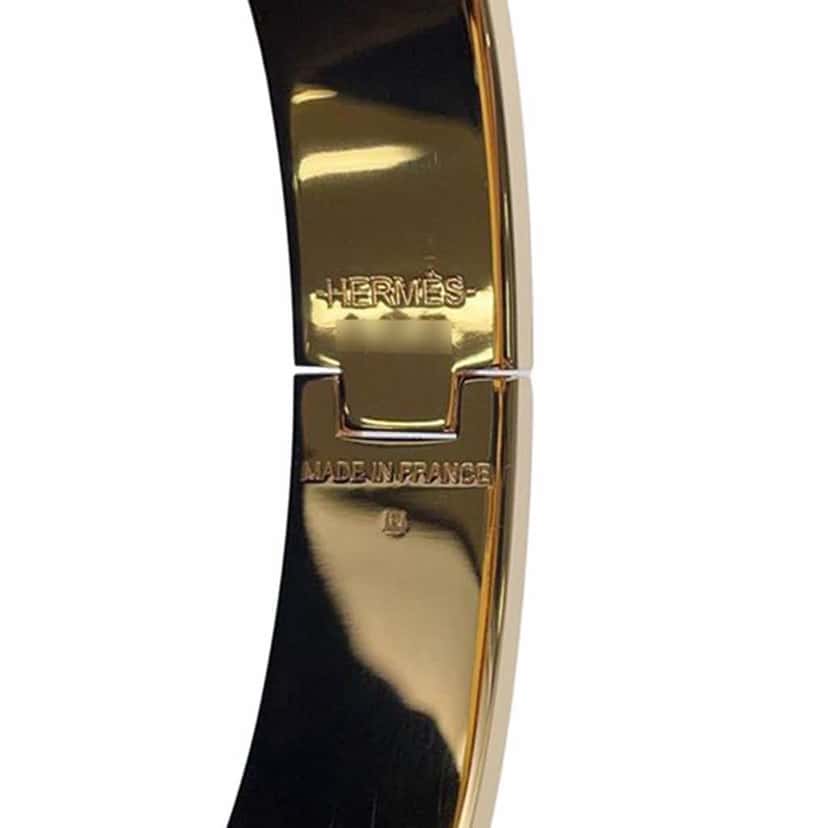Hermès Narrow Bouquets Selliers Enamel Clic H Bangle Grey Good condition - Box View