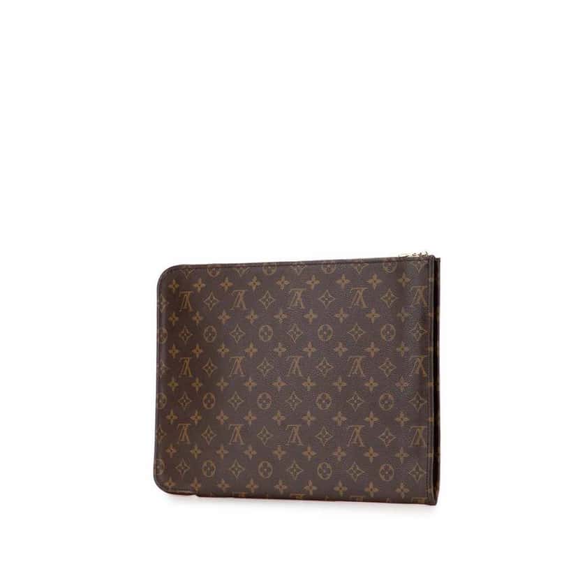 Louis Vuitton Monogram Poche Documents Portfolio Brown Canvas Good condition - Back View