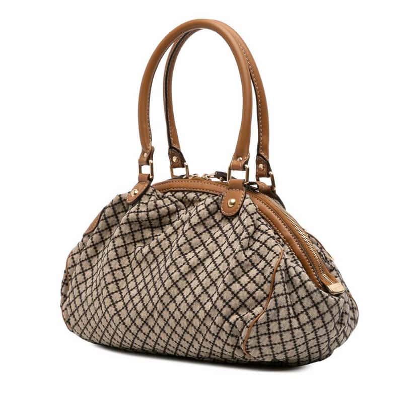 Gucci Diamante Canvas Sukey Satchel Brown Canvas Good condition - Back View