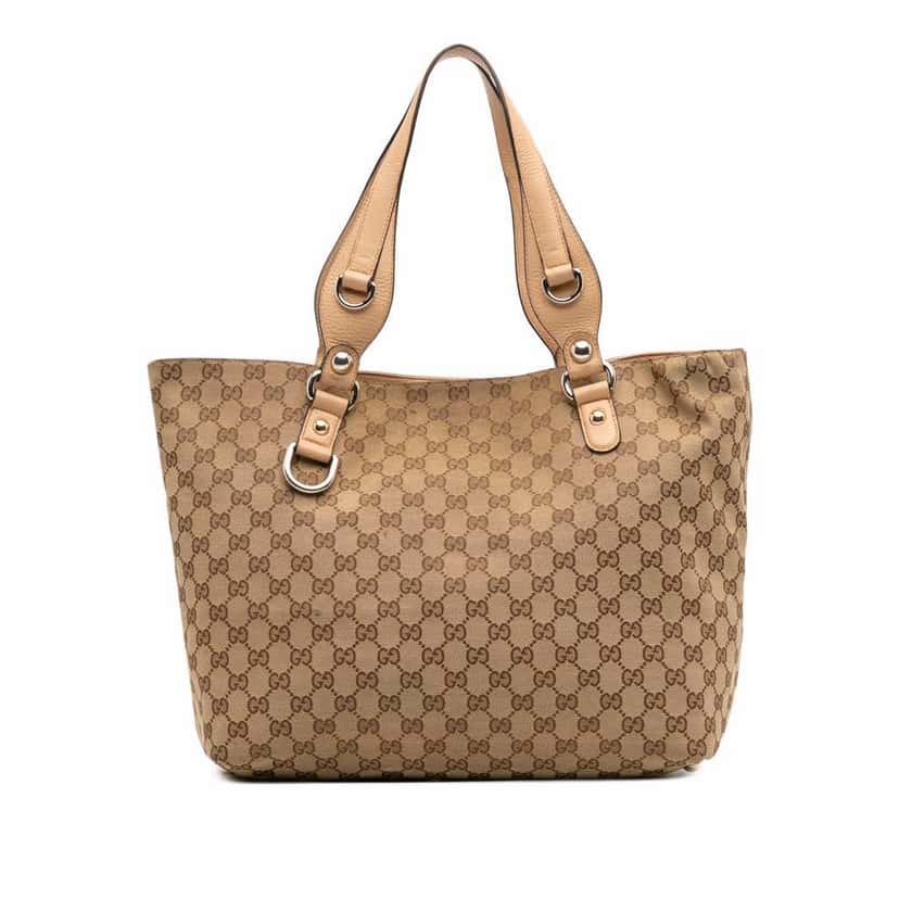 Gucci GG Canvas Icon Bit Tote Brown Canvas Good condition - Front View